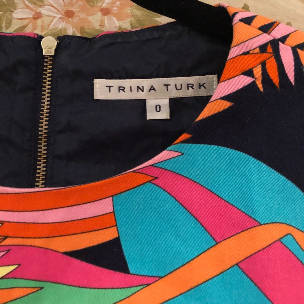 Trina Turk District Dress Size 0 navy and multicoloured print - Picture 3 of 5